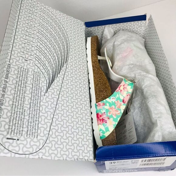 New! Birkenstock Gizeh Soft Footbed Supernatural Flower Emerald Sandals - Picture 12 of 13